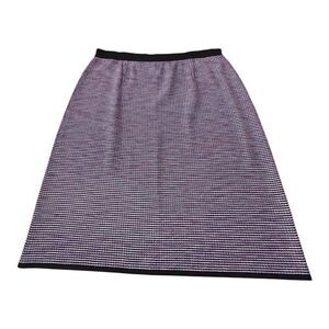 Exclusively Misook Knee Length Acrylic Knit Skirt Black Colorful Women’s Sz XL